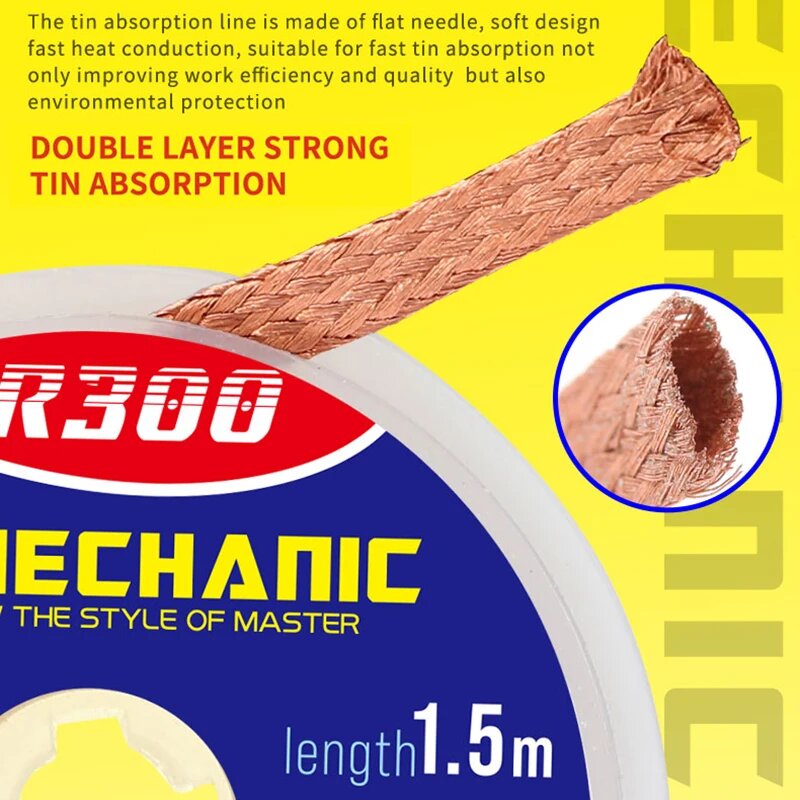 Изображение SFDER Фитиль для удаления припоя Solder Wick 1,0/1,5/2,0/2,5/3,0/3,5/4,0 мм, 3.0mm