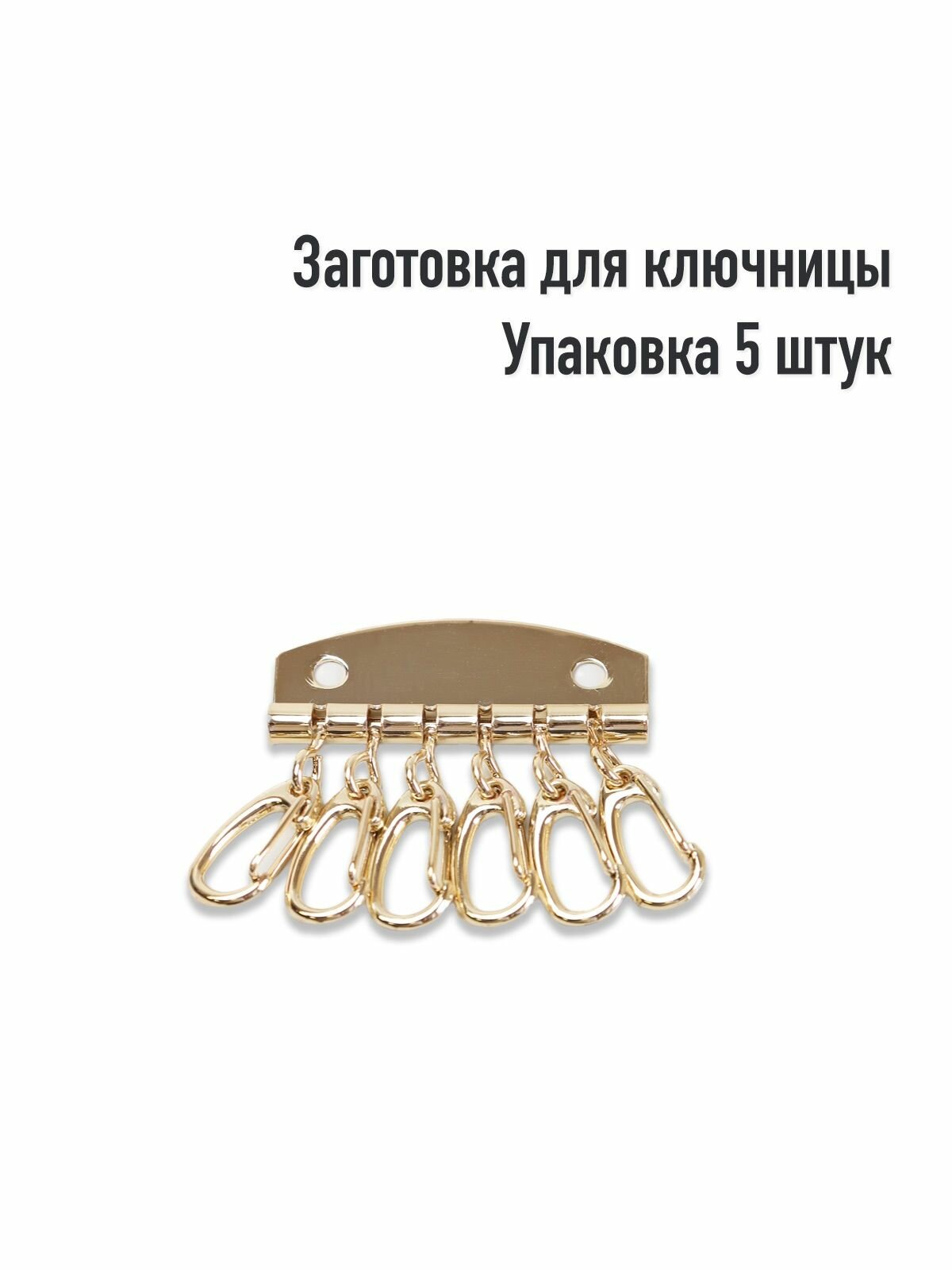 Заготовка для ключницы. Цвет: Золото. Упаковка 5 штук