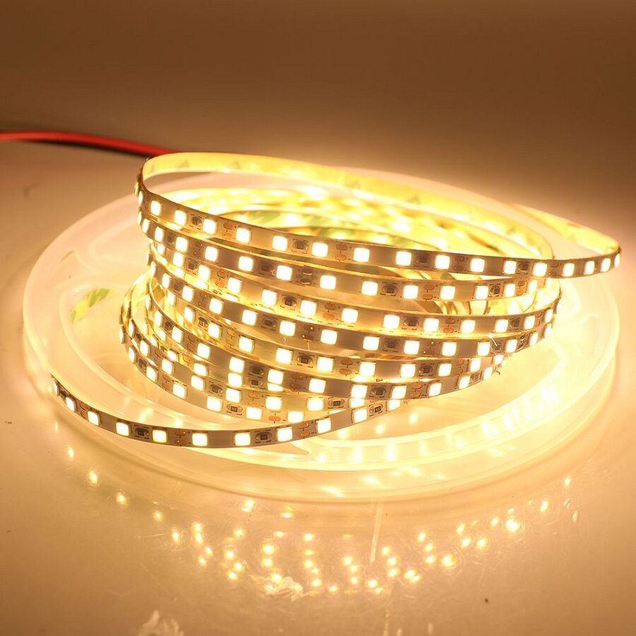Лента светодиодная 12V 9.6W 3000-3500К 3528 CW 120 светод./м IP-20 Теплый белый
