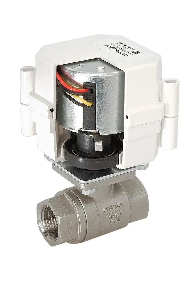 Кран шаровой Gidrolock G-LOCK ULTIMATE, с электроприводом, 1/2", белый