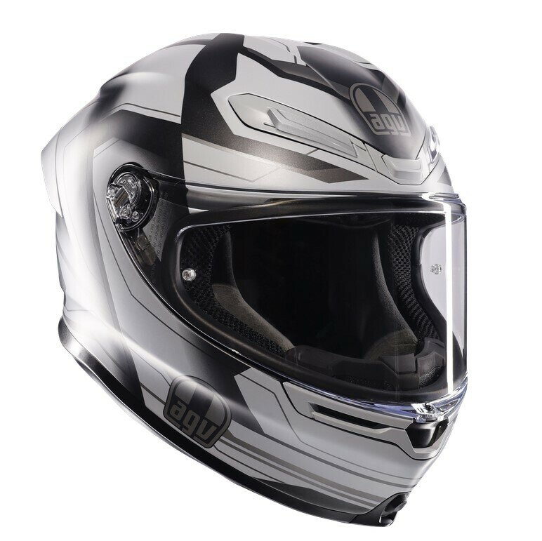 Мотошлем интеграл AGV K6 S Ultrasonic Matt, серо-черный матовый, размер XXL
