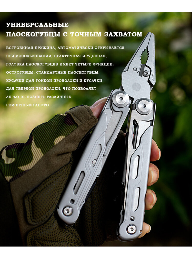 Мультитул тактический универсальный туристический 15в1 (набор бит) — фото 1