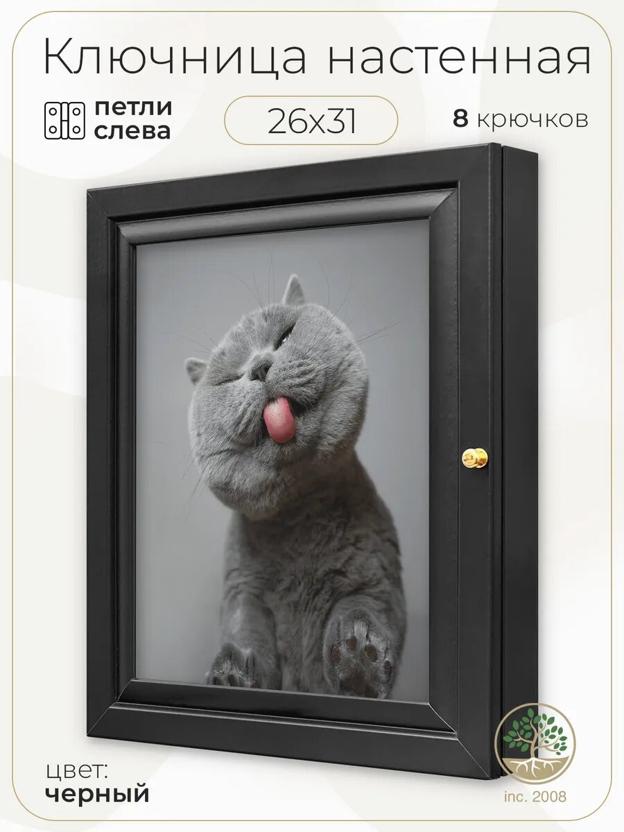 Ключница настенная с дверцей Topposters 26х31 см (петли справа)