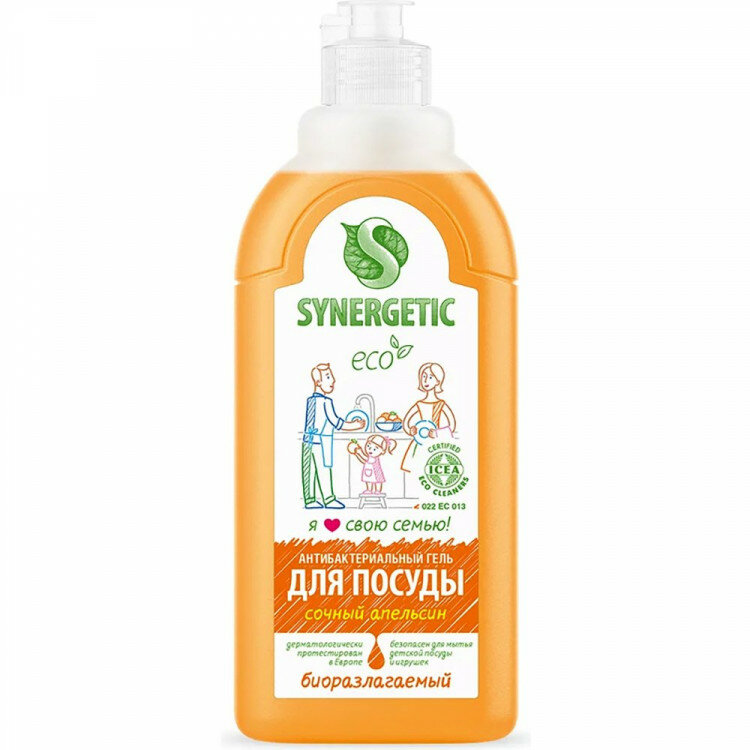 Моющее средство для посуды Synergetic 500 мл Апельсин