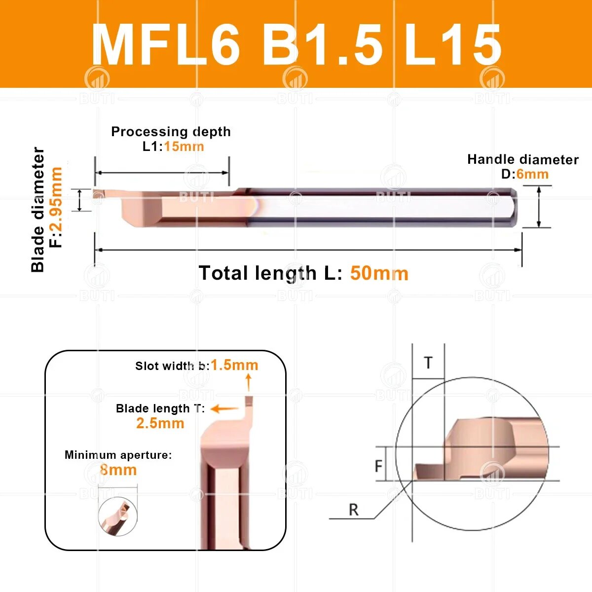 Расточные инструменты MFR MFL из вольфрамовой стали 1 шт  MFL6 B1 5 L15  1PCS