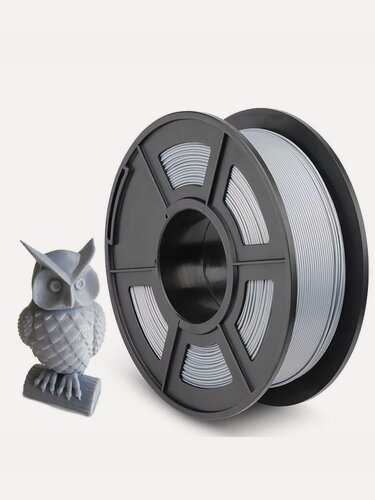 Изображение товара Филамент NVPRINT PLA Silver для 3D печати диаметр 1.75мм длина 330 метров масса 1 кг