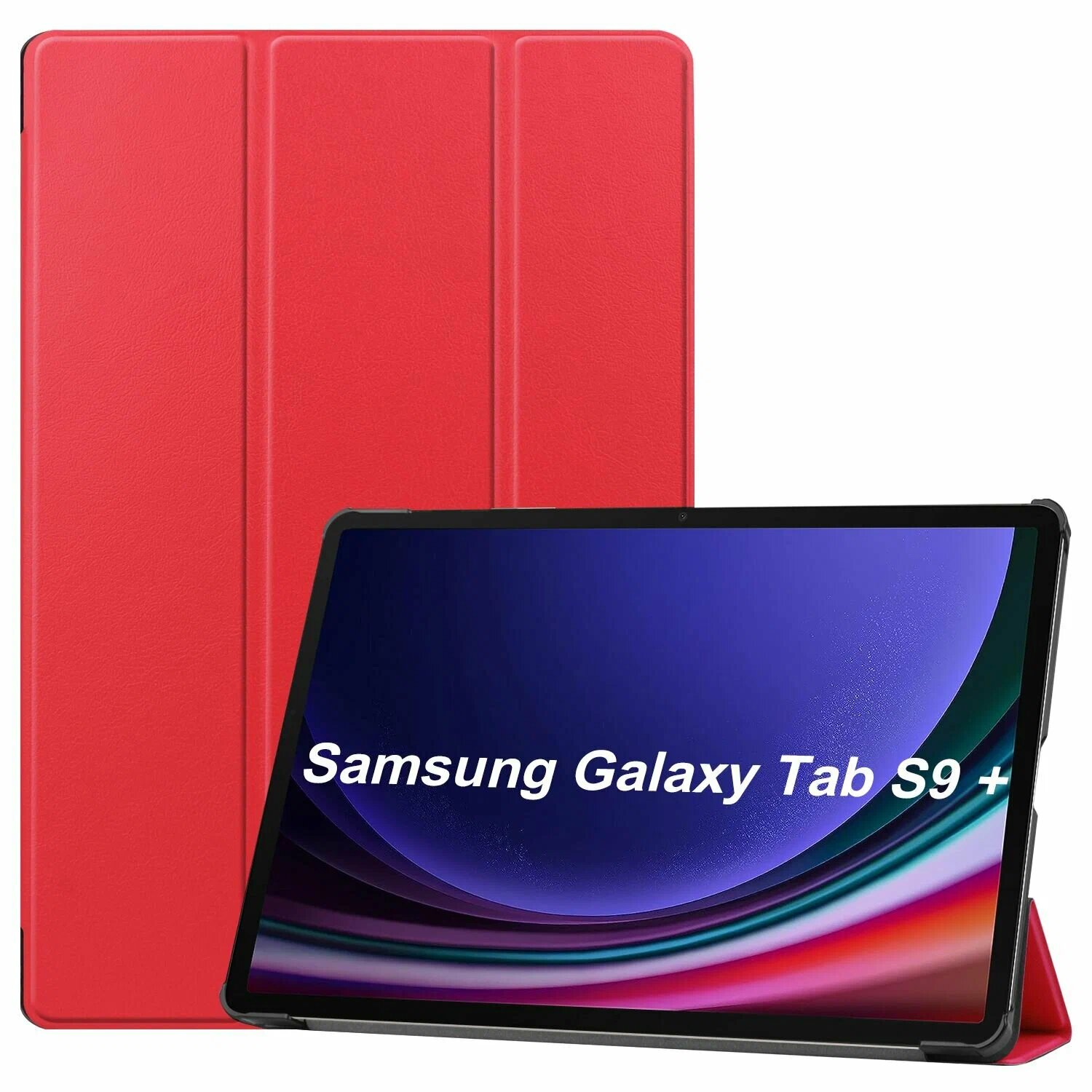 Чехол-книжка для Samsung Galaxy Tab S9 Plus / Galaxy Tab S9 FE Plus / S10 Plus красная