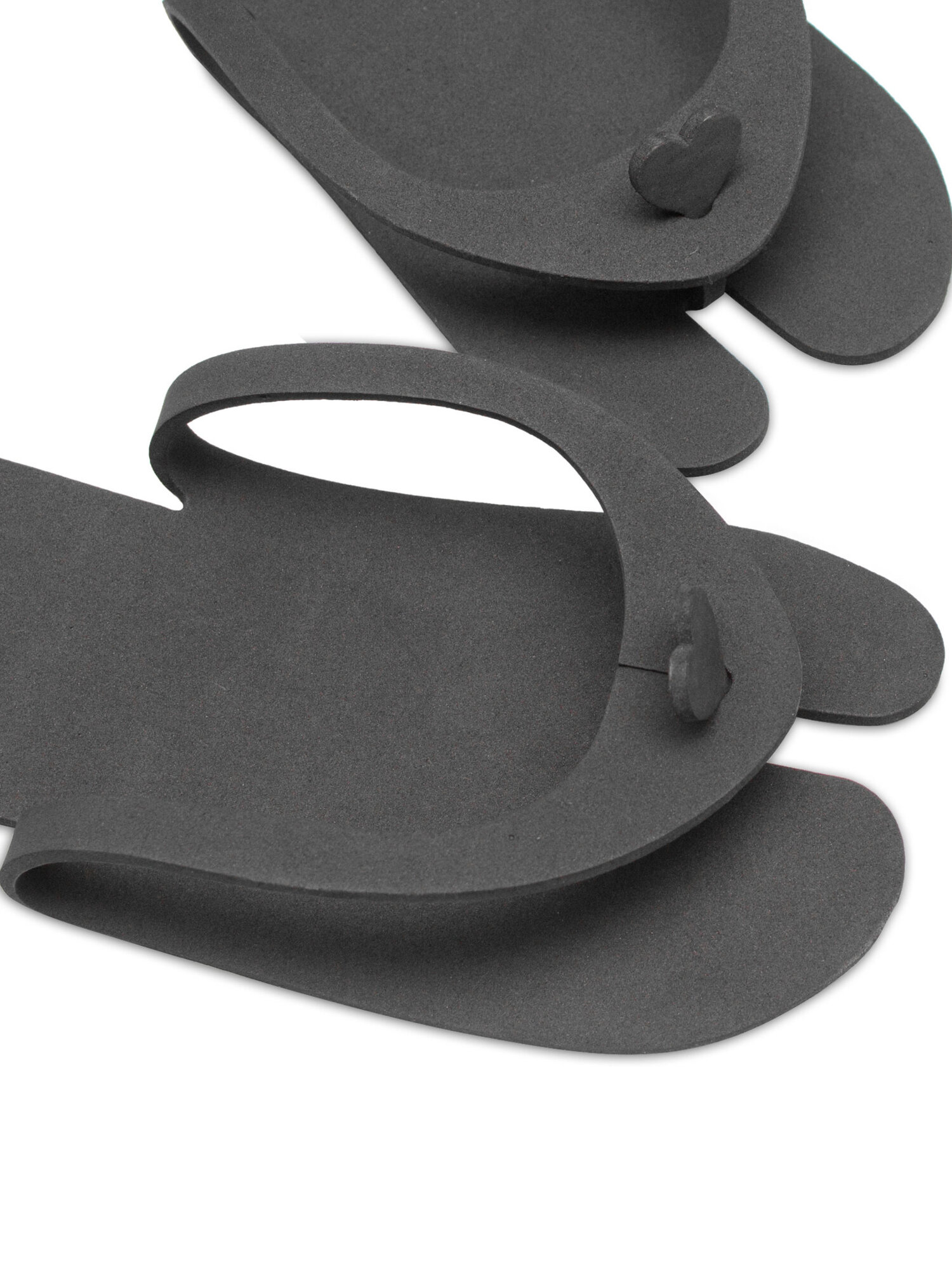 Тапочки одноразовые черные для педикюра с сердцем JAPURE YOU, упаковка 5 пар