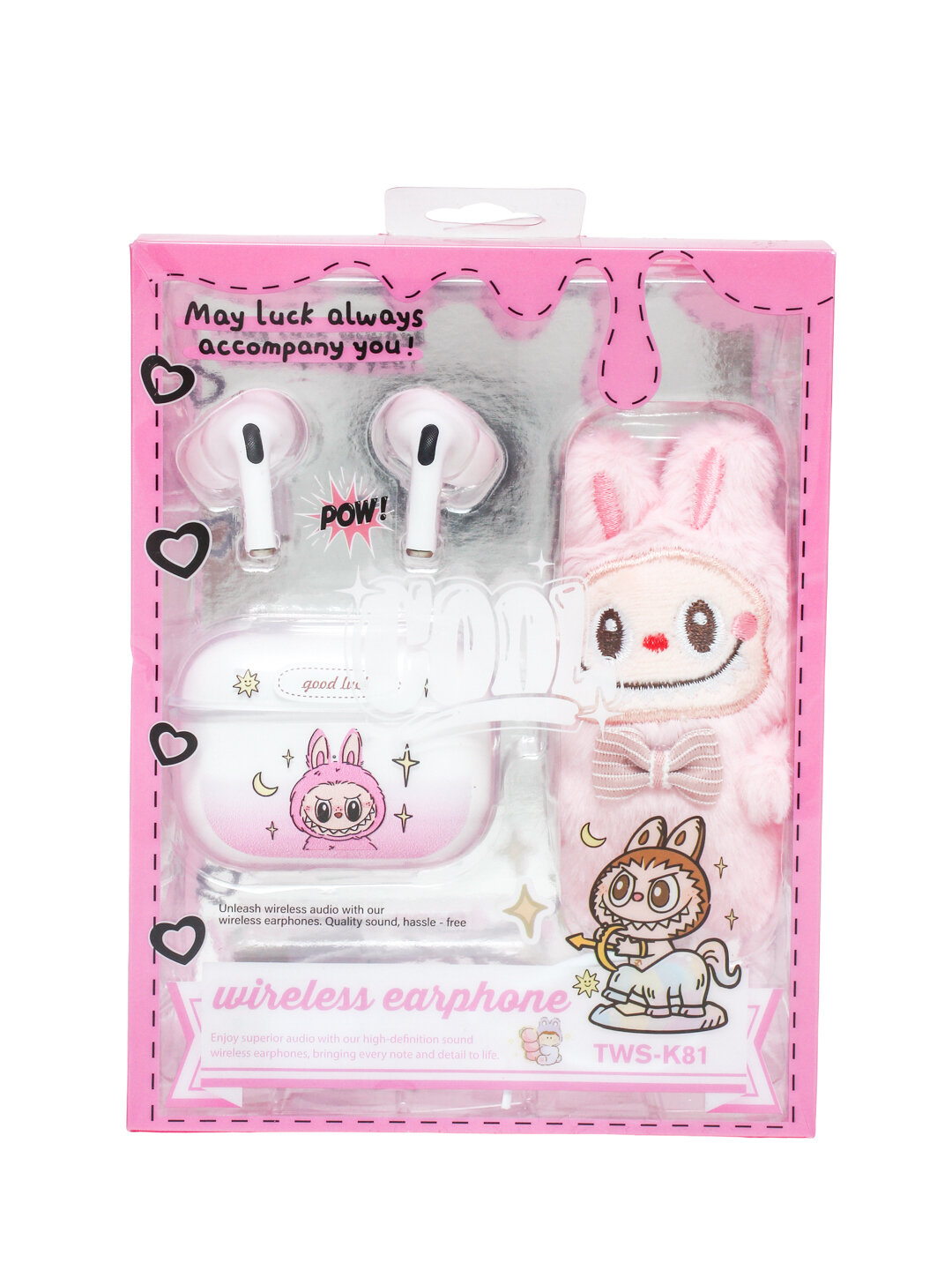 Набор наушника в стиле Лабубу для подростков и молодёжи в совремменном стиле