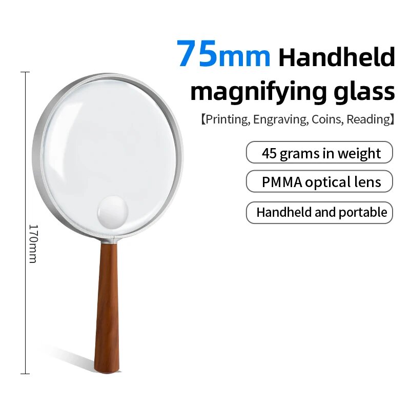 Лупа Cinque 10X 20X 75mm