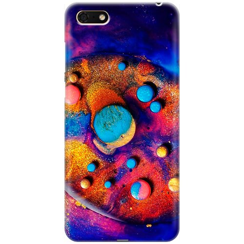 фото Re:pa накладка transparent для huawei y5 prime (2018) / y5 (2018) / honor 7a / 7s с принтом "красочные капли"