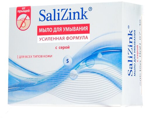 Salizink Мыло для умывания для всех типов кожи с серой, 100 мл, 100 г