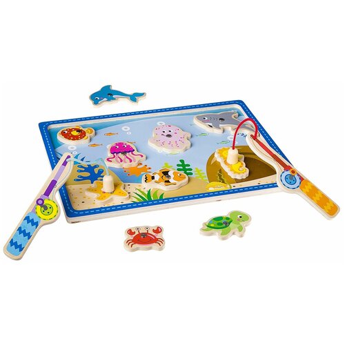 Купить Развивающая игрушка BONDIBON ВВ2193 Baby You Рыбалка, голубой/оранжевый/зеленый/синий/розовый/желтый/серый/красный, текстиль/дерево