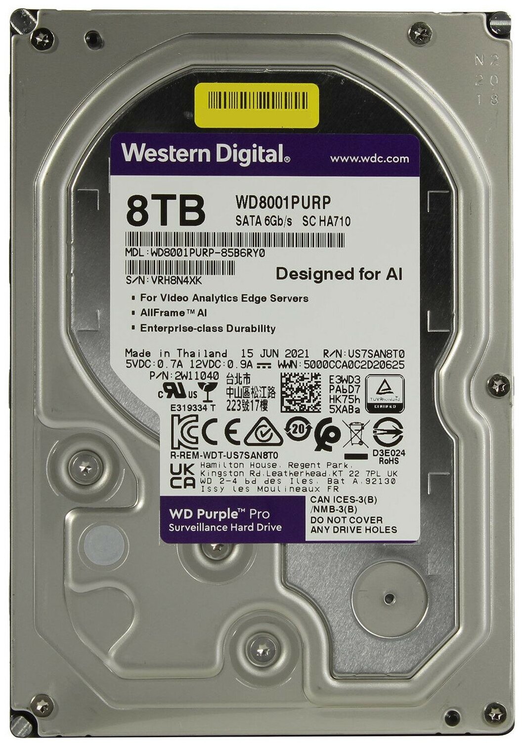 Внутренний жесткий диск WD Yida WD8001PURP (WD8001PURP)