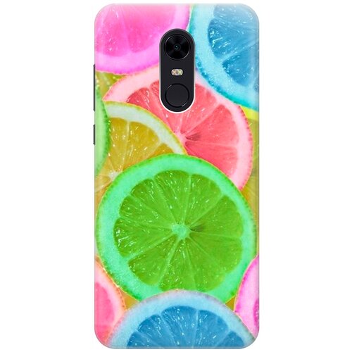 фото Силиконовый чехол на xiaomi redmi 5 plus / сяоми редми 5 плюс с принтом "разноцветные лимоны" gosso