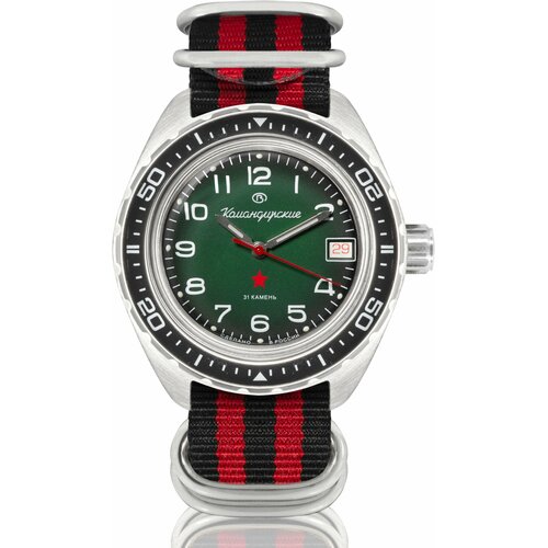Наручные часы Восток Командирские, красный наручные часы восток командирские механические с автоподзаводом командирские 650546 black red красный