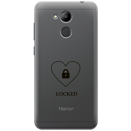 Силиконовый чехол с принтом Locked для Honor 6C Pro / Хонор 6С Про силиконовый чехол на honor 6c pro хонор 6с про горящие карты