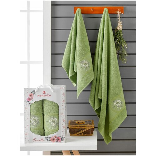 фото Комплект махровых полотенец merzuka в коробке 2 шт. fiorella