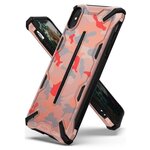 Противоударный чехол для iPhone XS - Ringke Dual-X Camo Pink - изображение