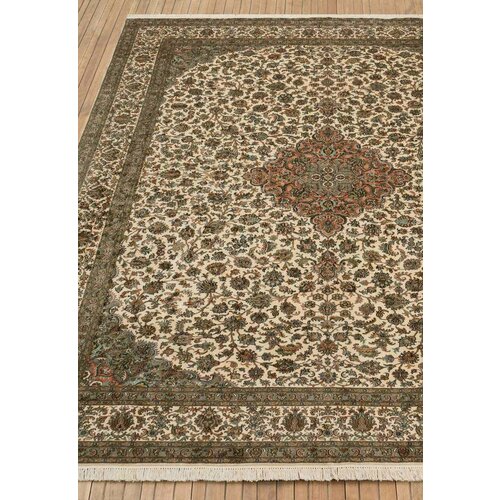 Ковер на пол 2,46 на 3,4 м в спальню, гостиную, бежевый Cashmir 236138-Faraghan beige/salmone