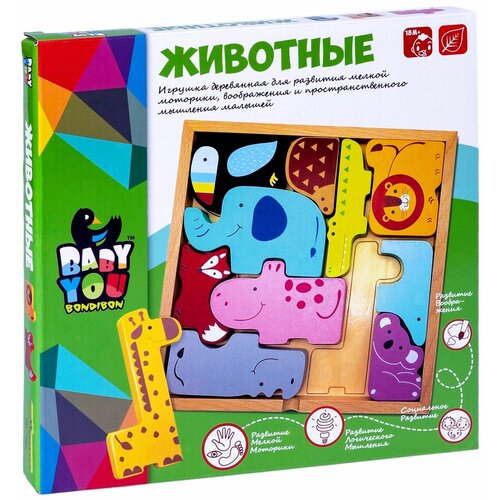 игр дерев рыбалка bondibon арт tkf040 Игр. набор дерев. Bondibon пазл животные, BOX ВВ5383