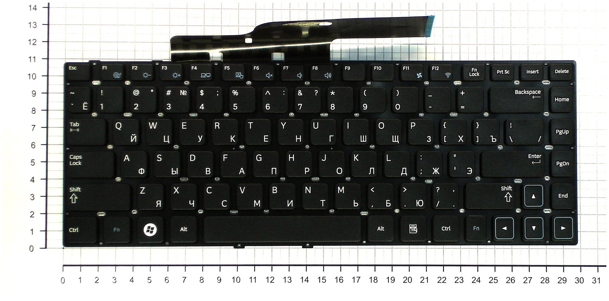 Клавиатура для ноутбука Samsumg BA75-03218C черная без рамки