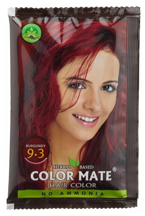 Color Mate Натуральная краска травяная, 9.3 burgundy, 15 г