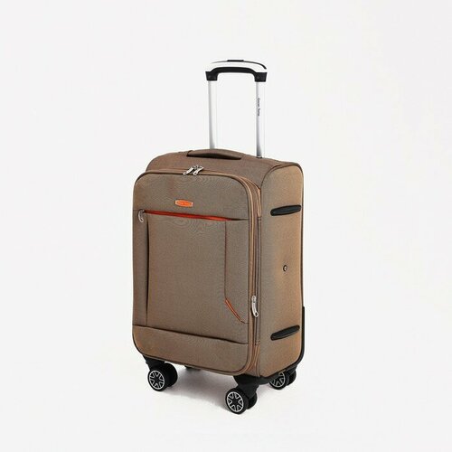 чемодан малый 20 2 наружных кармана кодовый замок цвет коричневый Чемодан Goran Tomp, коричневый