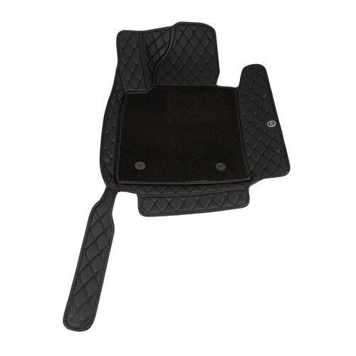 Коврики салона экокожа 5D Audi A6 11- с TXT вкладышами черные Арт. EK 02-00020