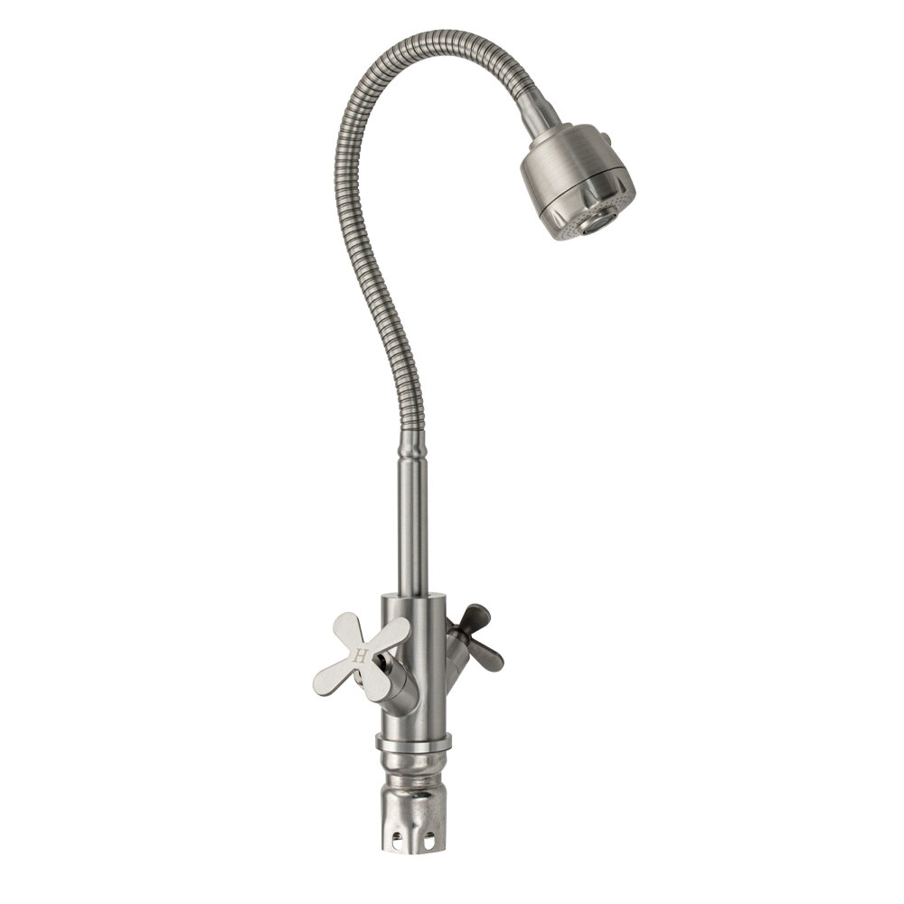Смеситель для кухни с гибким изливом BRIMIX 9315 из нержавеющей стали.