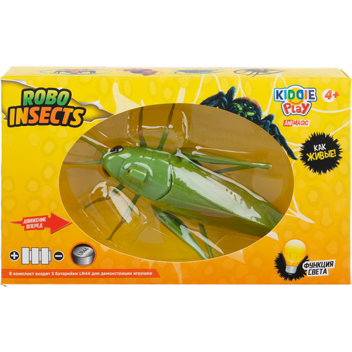 интерактивная игрушка kiddieplay robo insects таракан со встроенным двигателем Игрушка интерактивная Кузнечик