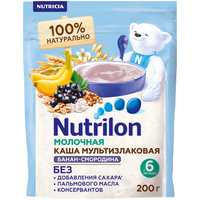 Каша Nutrilon (Nutricia) молочная мультизлаковая с бананом и смородиной, с 6 месяцев, 200 г