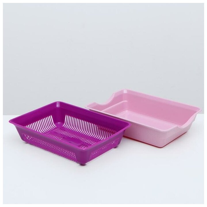 Туалет глубокий с сеткой 36 х 25 х 9 см, розовый/пурпурный (1 шт.)