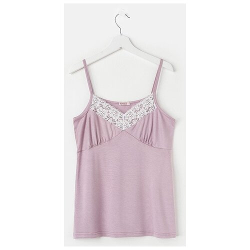 фото Майка minaku, размер 52, серый/фиолетовый