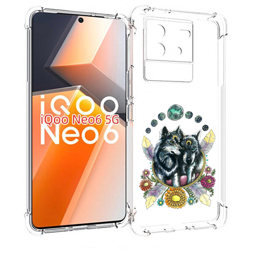 Чехол MyPads красивые волки абстракция для Vivo iQoo Neo 6 5G задняя-панель-накладка-бампер