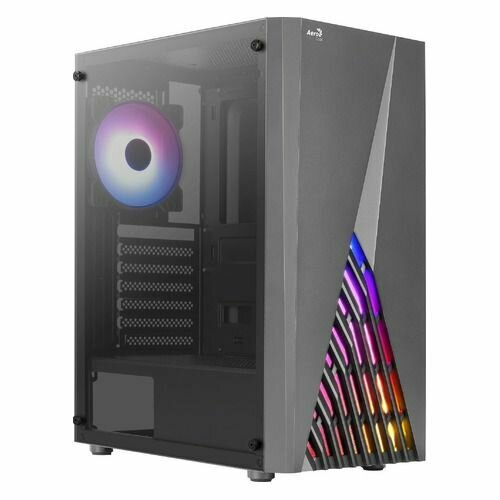 Корпус ATX Aerocool DELTA, Midi-Tower, без БП, черный [delta-g-bk-v1]