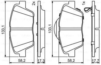 Дисковые тормозные колодки передние Bosch 0986494755 для Kia Optima, Hyundai Sonata (4 шт.)