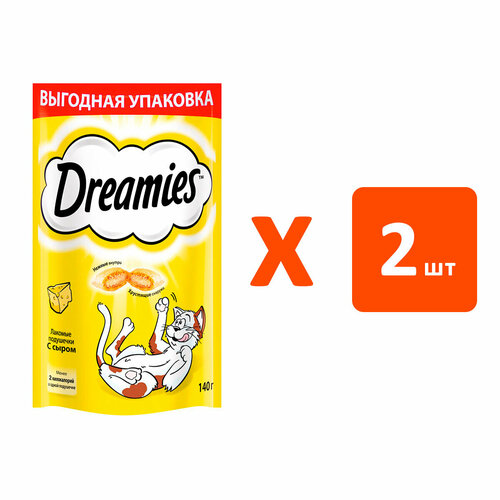 Лакомство DREAMIES для кошек подушечки с сыром (140 гр х 2 шт)