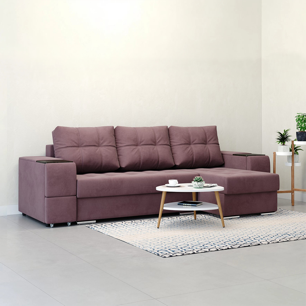 Угловой диван-кровать Бруклин Pure 12, еврокнижка, 270х150х90 см