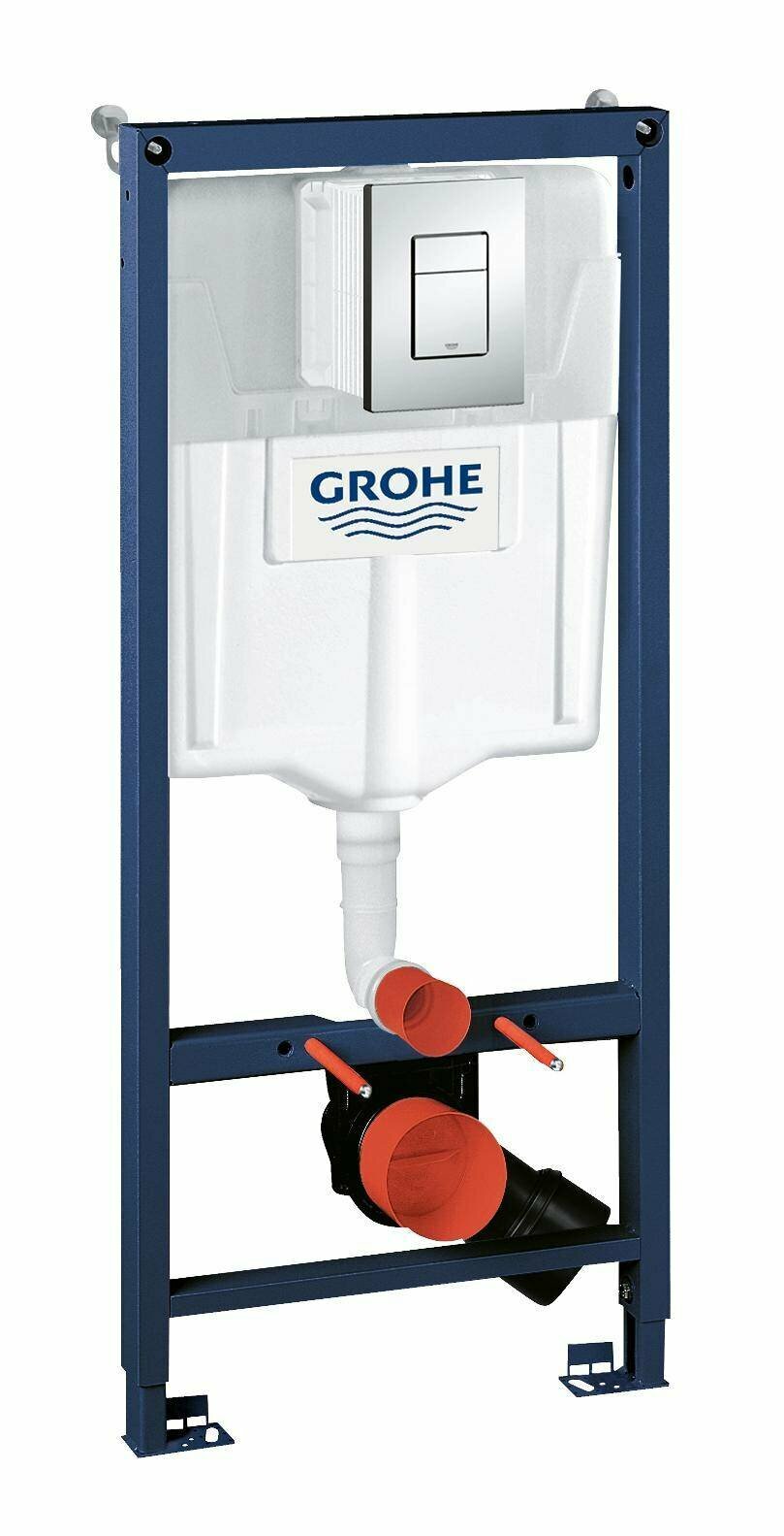 Система инсталляции для унитаза, GROHE Rapid SL, комплект 3 в 1, монтажная высота 1.13 м, (38772001)