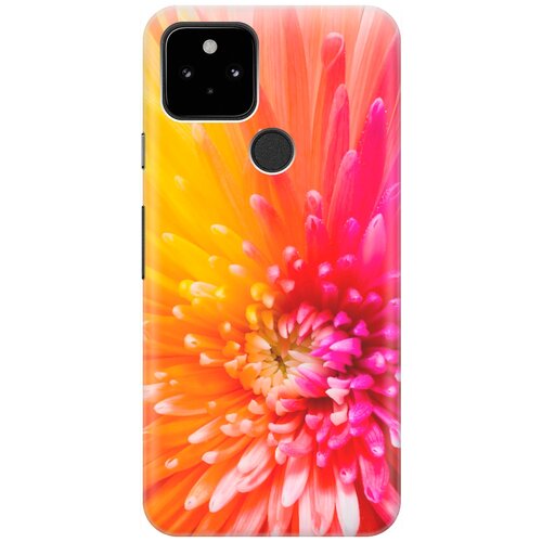 фото Ультратонкий силиконовый чехол-накладка для google pixel 5 с принтом "розовая хризантема" gosso