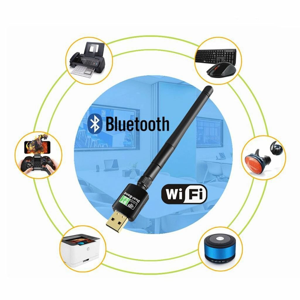 Bluetooth адаптер + Wi-Fi (v50 + 24/5ГГц 600Мбит) Орбита OT-PCB20