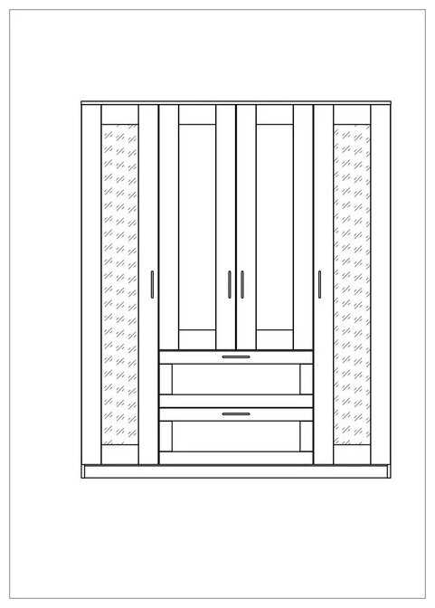 Сириус шкаф комбинированный "4 двери и 2 ящика Дуб Венге RU (с 2 зеркалами)" - фотография № 5