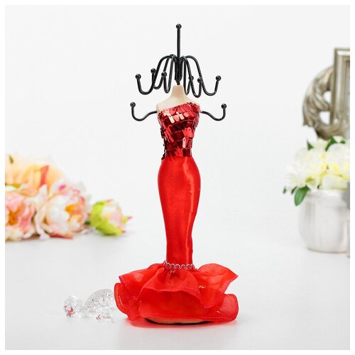 фото Подставка для украшений "силуэт девушки в платье", h=28 см, цвет микс