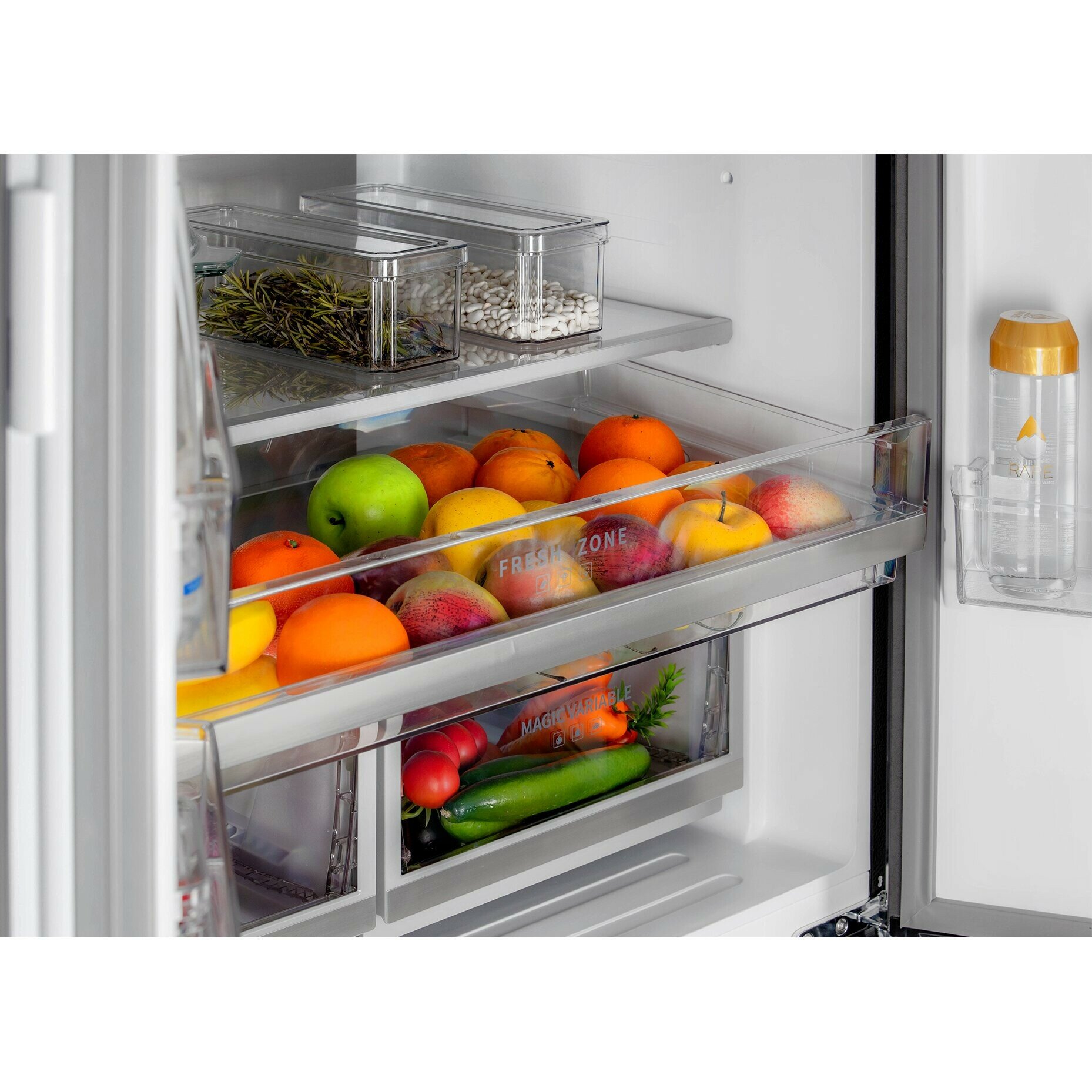 Холодильник HIBERG RFQ-600DX NFGW, Cross Door, Total No Frost, инвертор, 526 л объем, белое мерцающее стекло - фотография № 18