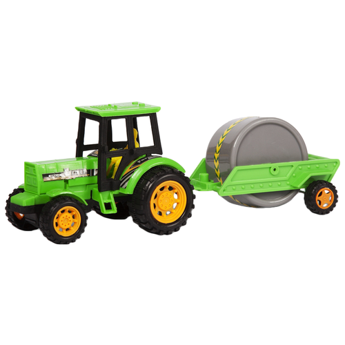 Трактор Handers с прицепом: дорожный каток (HAC1608-104), 26.5 см, зеленый/черный