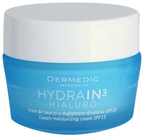 Dermedic Hydrain3 Hialuro Deeply Moisturizing Cream SPF15 Увлажняющий крем для сухой и очень сухой кожи лица, 50 мл