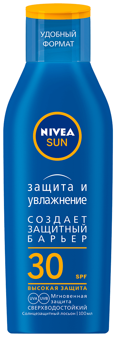 NIVEA Nivea Sun солнцезащитный лосьон Защита и увлажнение SPF 30, 100 мл