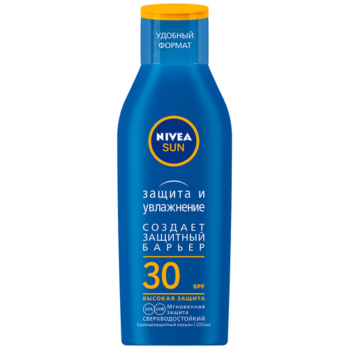 NIVEA Nivea Sun солнцезащитный лосьон Защита и увлажнение SPF 30, 100 мл