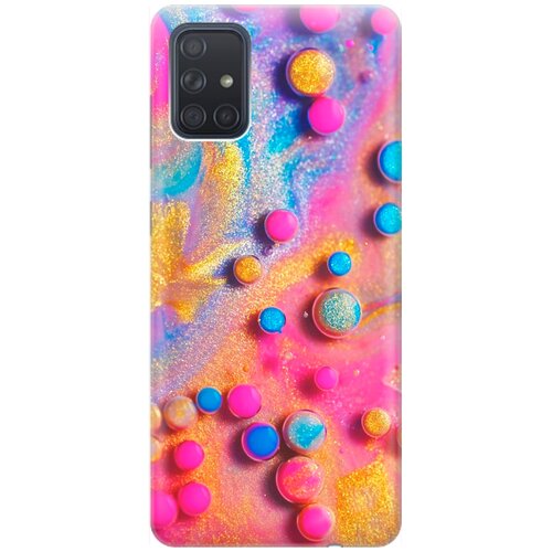 фото Re:pa накладка transparent для samsung galaxy a71 с принтом "разноцветные капли красок"